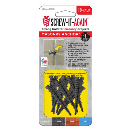 Screw-It-Again MASONRY ANCHOR 10PK SIA-10PK-M